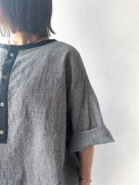 画像7: Luminaes 綿麻千鳥 バイカラー２wayプルオーバー (7)