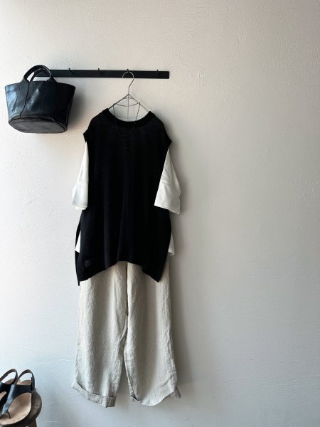 画像2: prit 40/1 フレンチリネンキャンバス パジャマパンツ (2)