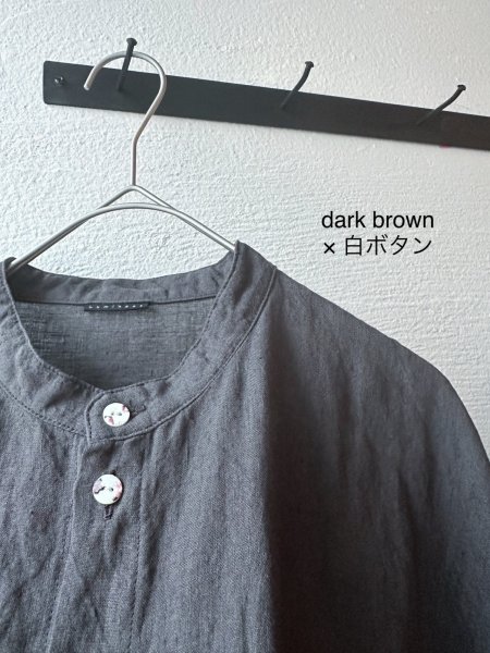 画像22: Luminaes 手染めリネン ７分袖ワイドシャツワンピース (22)