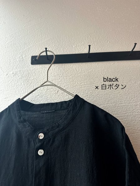 画像23: Luminaes 手染めリネン ７分袖ワイドシャツワンピース (23)