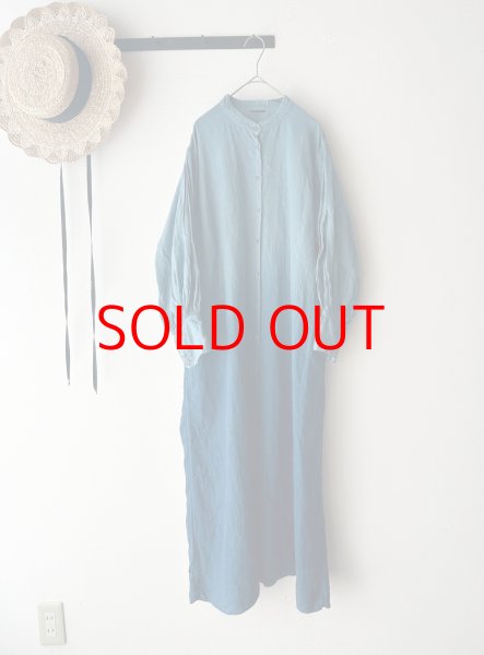 画像3: Luminaes 藍染オーガニックリネン ランタンスリーブOP (3)