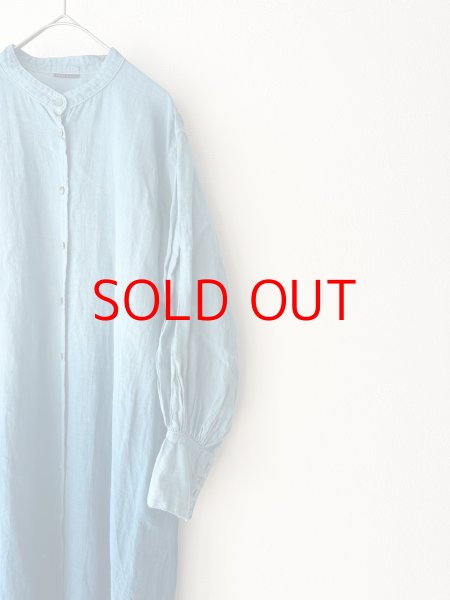 画像4: Luminaes 藍染オーガニックリネン ランタンスリーブOP (4)