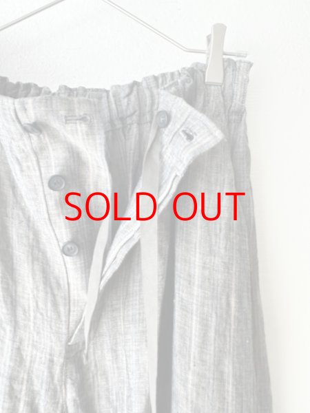 画像3: Vlas Blomme 40/1 Linen Stripe カーブパンツ (3)