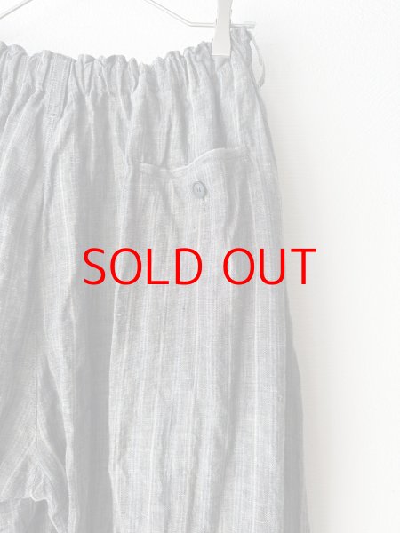 画像7: Vlas Blomme 40/1 Linen Stripe カーブパンツ (7)