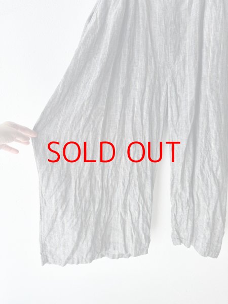 画像4: Vlas Blomme 40/1 Linen Stripe カーブパンツ (4)