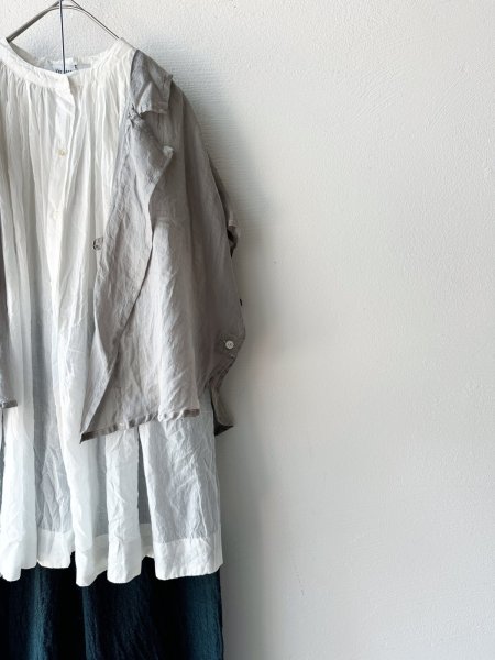 画像4: Veritecoeur スリーブレスギャザーブラウス  ( short ) (4)