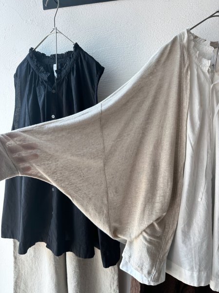画像1: *sale30%off* prit 40/1ベルギーリネン天竺 ボレロ (1)