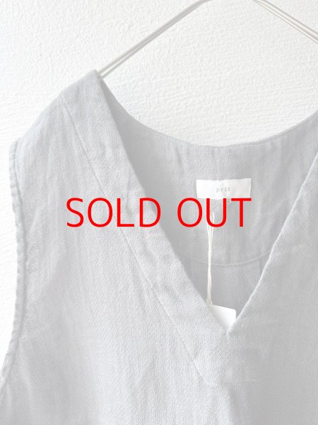 画像8: prit フレンチリネン ドビークロス Vネックプルオーバーベスト (8)