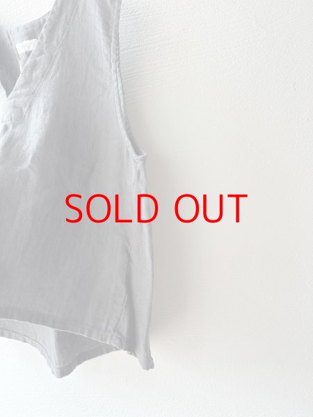 画像9: prit フレンチリネン ドビークロス Vネックプルオーバーベスト (9)