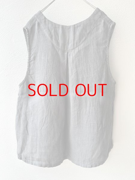 画像7: prit フレンチリネン ドビークロス Vネックプルオーバーベスト (7)
