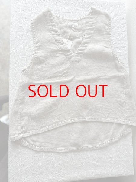 画像10: prit フレンチリネン ドビークロス Vネックプルオーバーベスト (10)