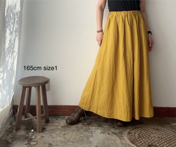 画像2: Luminaes コルトレイクリネン タックスカート (2)