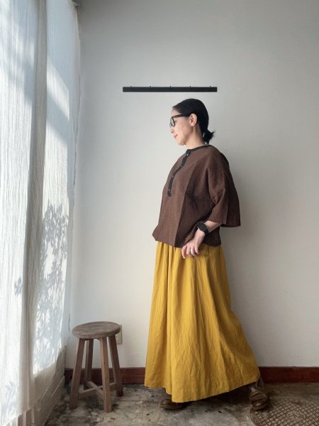 画像3: Luminaes コルトレイクリネン タックスカート (3)