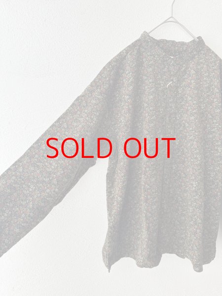 画像5: *sale30%off* prit 40/1キャラメルコール小花プリント スタンドカラーシャツ (5)