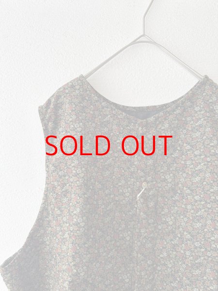 画像12: prit 40/1キャラメルコール小花プリント 2wayベスト 【クリックポスト（185円）発送可能】 (12)