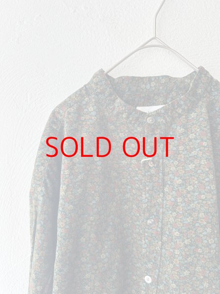 画像1: *sale30%off* prit 40/1キャラメルコール小花プリント スタンドカラーシャツ (1)