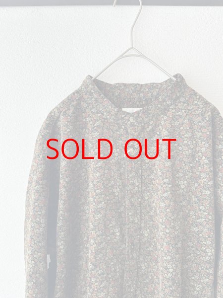 画像4: *sale30%off* prit 40/1キャラメルコール小花プリント スタンドカラーシャツ (4)