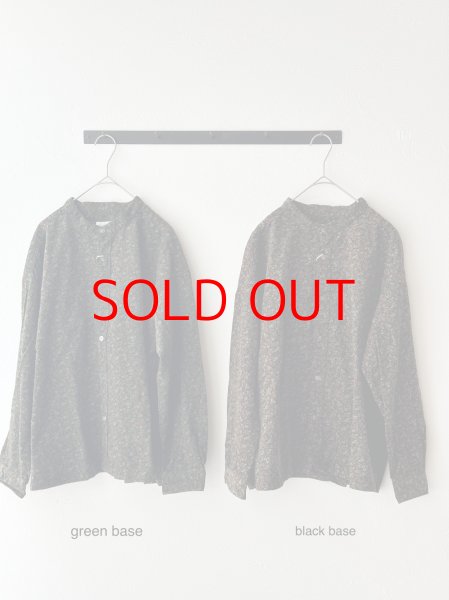 画像2: *sale30%off* prit 40/1キャラメルコール小花プリント スタンドカラーシャツ (2)