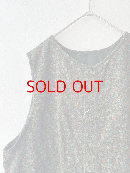 画像15: prit 40/1キャラメルコール小花プリント 2wayベスト 【クリックポスト（185円）発送可能】 (15)