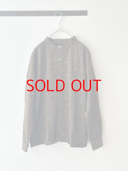 画像3: *sale30%off* prit 40/1キャラメルコール小花プリント スタンドカラーシャツ (3)