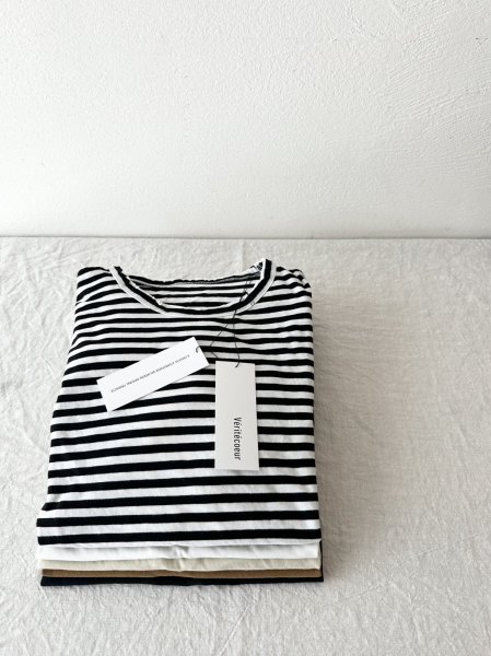 画像1: Veritecoeu 強撚天竺クルーネックロングスリーブ 【クリックポスト(185円)発送可能】 (1)