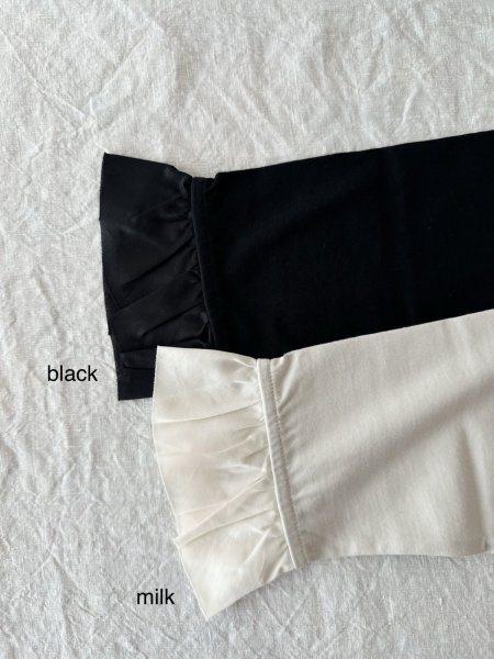 画像2: nouvelles du paradis トロワ天竺　袖口フリル無地【クリックポスト（185円）発送可能】 (2)