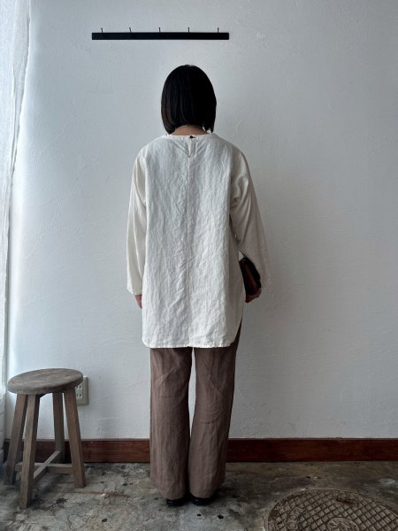 画像3: Luminaes 60コルトレイクリネン ロングプルオーバー (3)