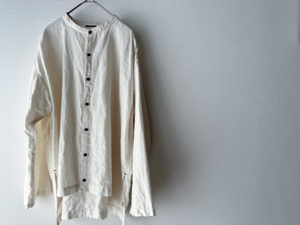 画像11: Luminaes 60コルトレイクリネン カバーシャツ (11)