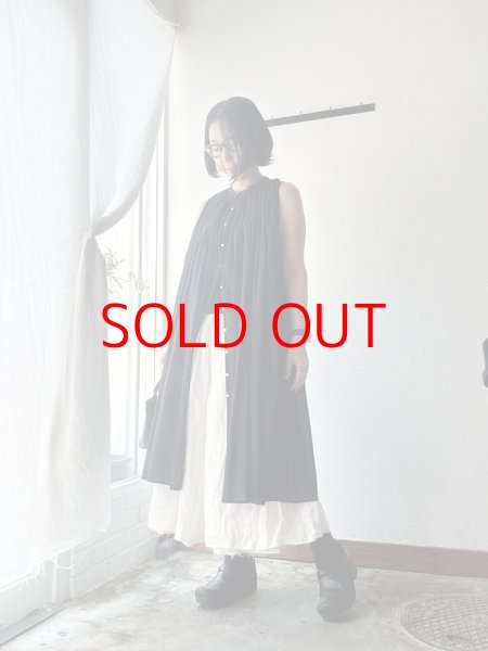 画像1: Veritecoeur スリーブレスギャザーブラウス  ( long ) (1)