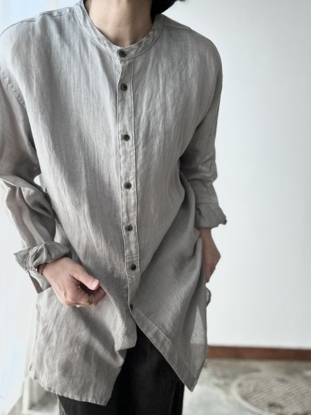 画像3: 【n.VB】120/1 Ramie Twill LONG SHIRT (3)