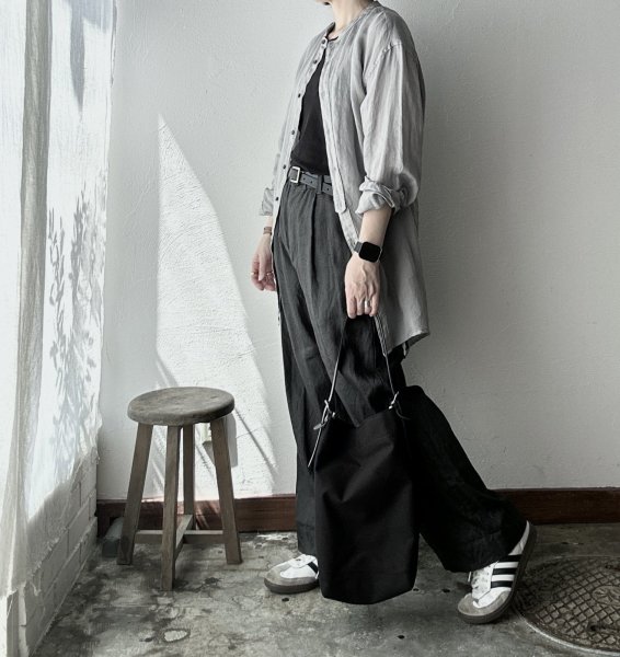 画像1: 【n.VB】120/1 Ramie Twill LONG SHIRT (1)