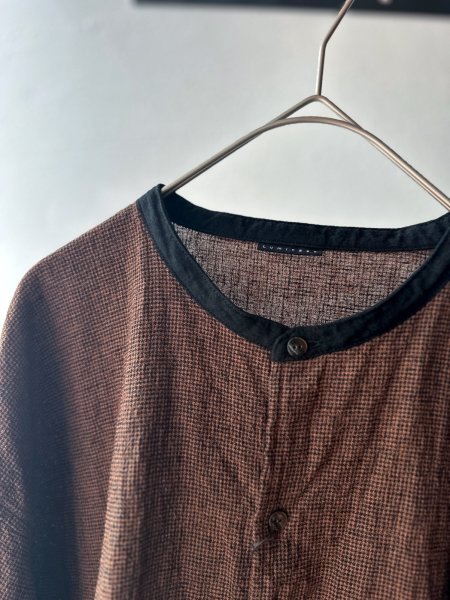 画像11: Luminaes 綿麻千鳥 バイカラーロングシャツ (11)