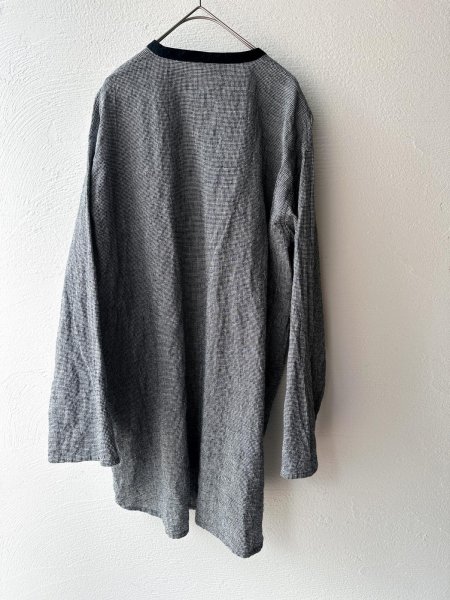 画像12: Luminaes 綿麻千鳥 バイカラーロングシャツ (12)