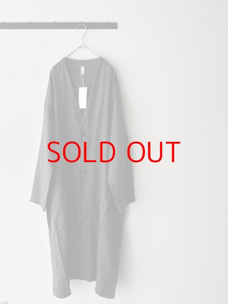 画像6: prit 25/1フレンチリネンツイル起毛 ノーカラーコート (6)