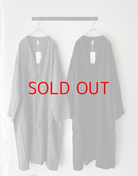 画像4: prit 25/1フレンチリネンツイル起毛 ノーカラーコート (4)