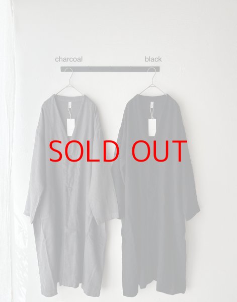 画像5: prit 25/1フレンチリネンツイル起毛 ノーカラーコート (5)