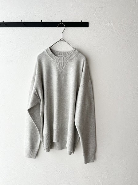 画像5: prit 2/30スーパーファインメリノウールコットン9G天竺編み Vガゼットワイドプルオーバー (5)