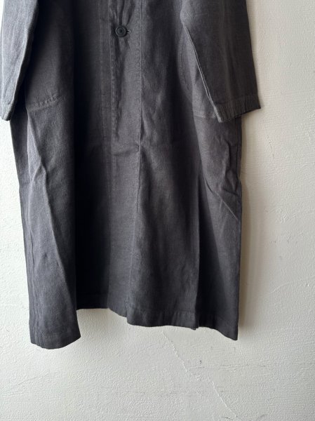 画像10: prit 25/1フレンチリネンツイル起毛 ノーカラーコート (10)
