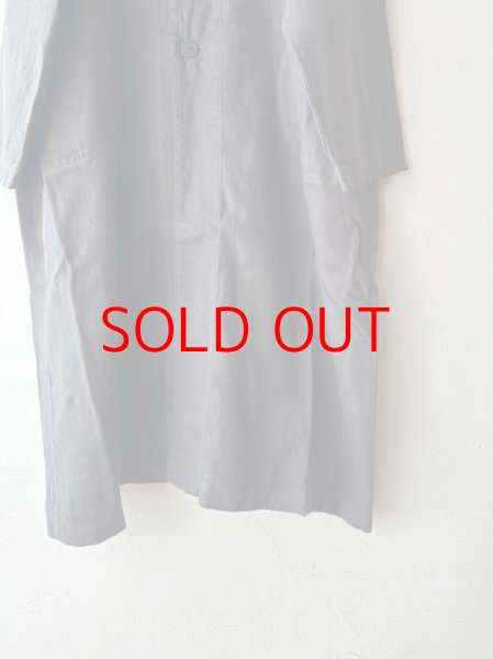 画像10: prit 25/1フレンチリネンツイル起毛 ノーカラーコート (10)