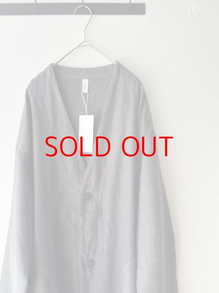 画像7: prit 25/1フレンチリネンツイル起毛 ノーカラーコート (7)
