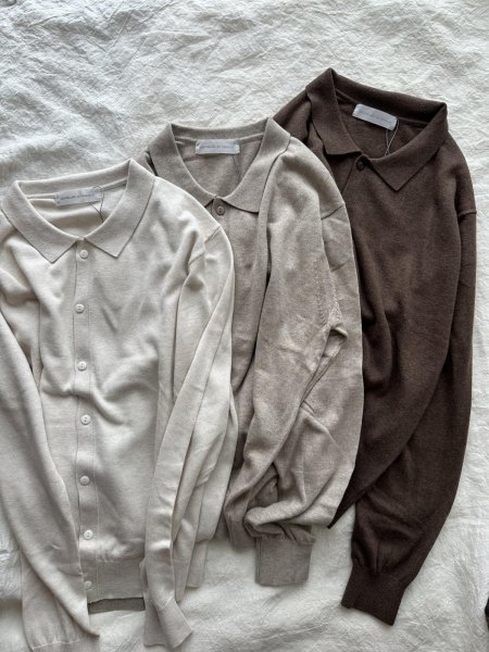 画像3: nouvelles du paradis ムーコットン ポロカーディガン (3)