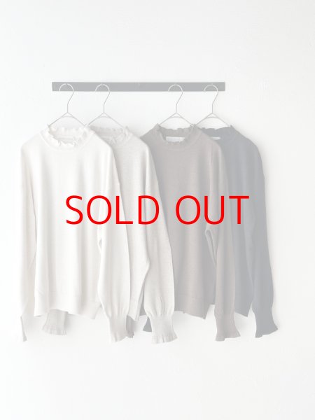 画像1: nouvelles du paradis ムーコットンフリルハイネック (1)