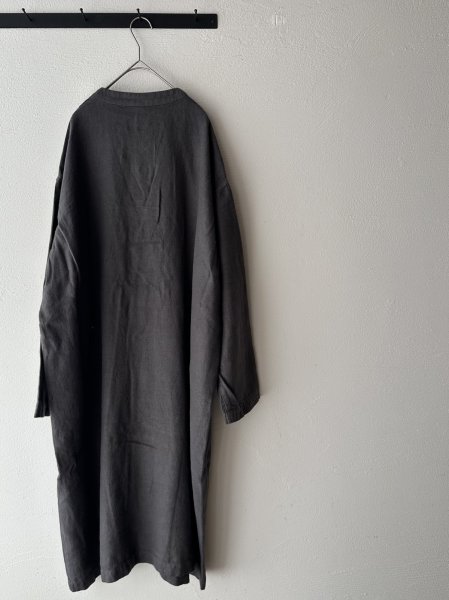画像11: prit 25/1フレンチリネンツイル起毛 ノーカラーコート (11)