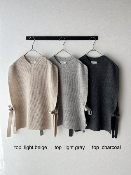 画像18: prit 2/15ラムウール7G片畦編み サイドリボンベスト (18)