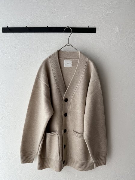 画像7: prit 2/15ラムウール5G天竺編み Vネックワイドカーディガン (7)