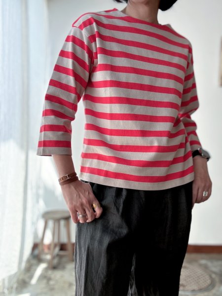 画像3: nouvelles du paradis ヴァン天竺ボーダー 8分袖プルオーバー (3)