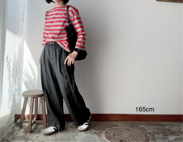 画像1: nouvelles du paradis ヴァン天竺ボーダー 8分袖プルオーバー (1)