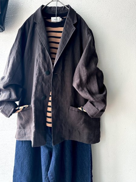 画像1: Luminaes コルトレイクリネン ロングジャケット (1)