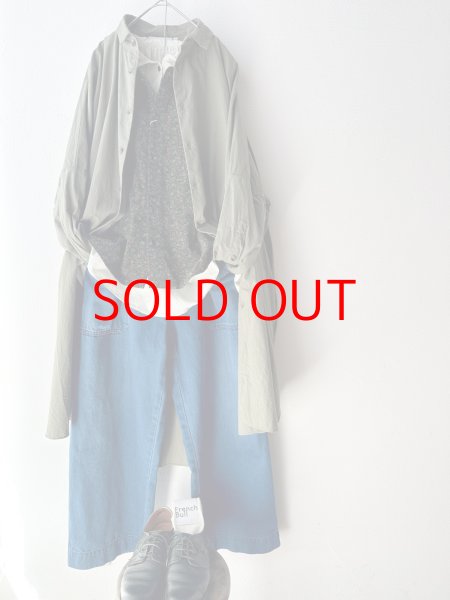 画像4: prit 60/1アンカットコール近江晒加工 2wayギャザースモック (4)