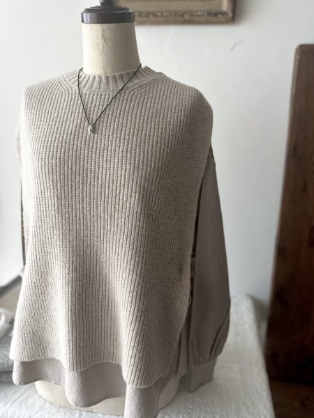 画像8: prit 2/15ラムウール7G片畦編み サイドリボンベスト (8)